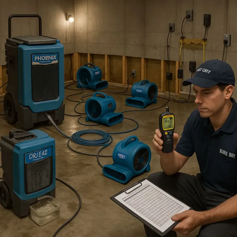 Structural Drying and Dehumidification process in City of Manassas, VA